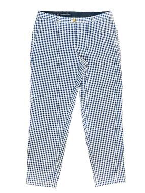 Talbots Women's Blue/White Checkered Girlfriend Chino Pants W/ Pockets | Size 10